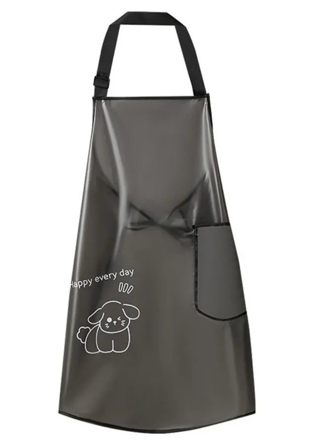 هابي هوم مريلة مطبخ من TPU – خفيفة الوزن، مقاومة للماء والزيوت وسهلة التنظيف، برسمة كلب كرتوني لطيف ونقشة مخططة، تصميم أنيق وتريندي يناسب أي ستايل، مثالية للطهي اليومي، غسيل المواعين، أشغال البيت، هدية رائعة لعيد الأم وربات المنازل 72*60 سم - Image 5